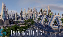 Карта Future CITY 4.6 (город будущего) для Minecraft